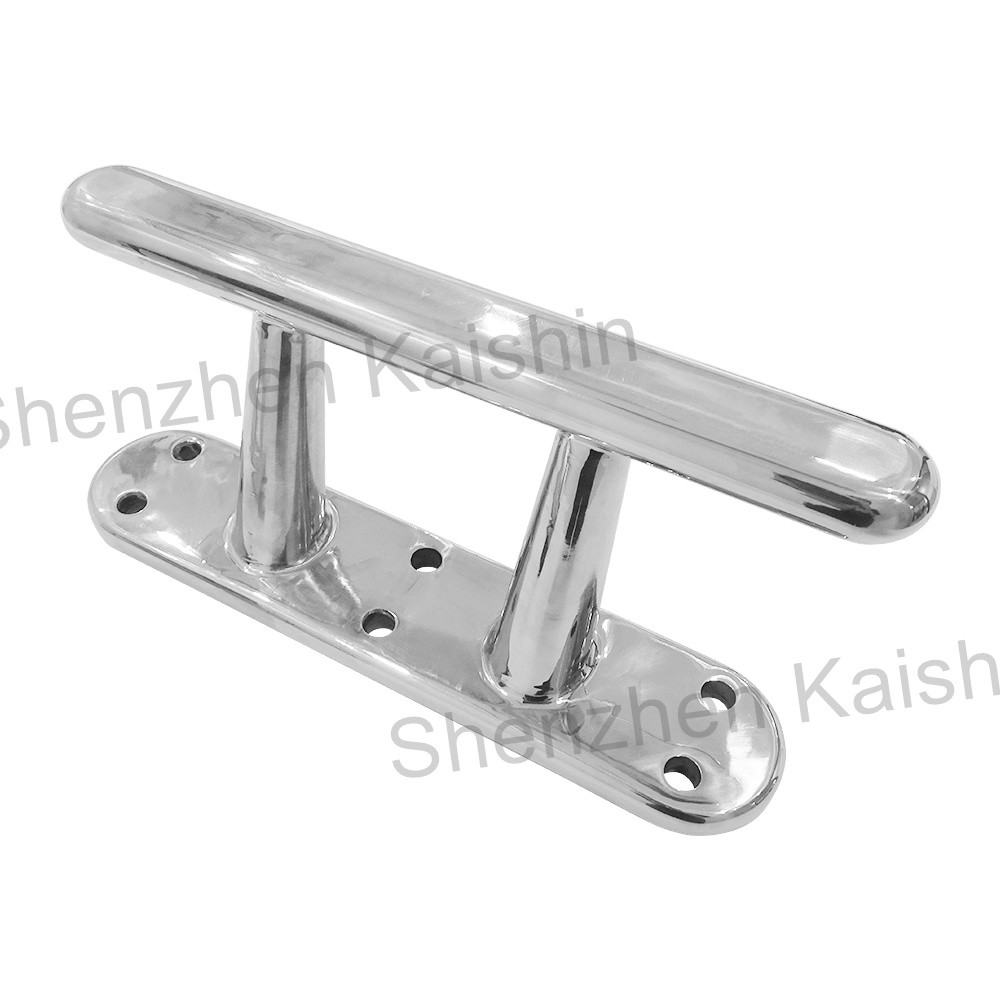 Stainless Steel Boat Silver Color Ship Mooring Cleats Galvanized Casting Iron Mooring Cleat Boat Single Cross Bollard