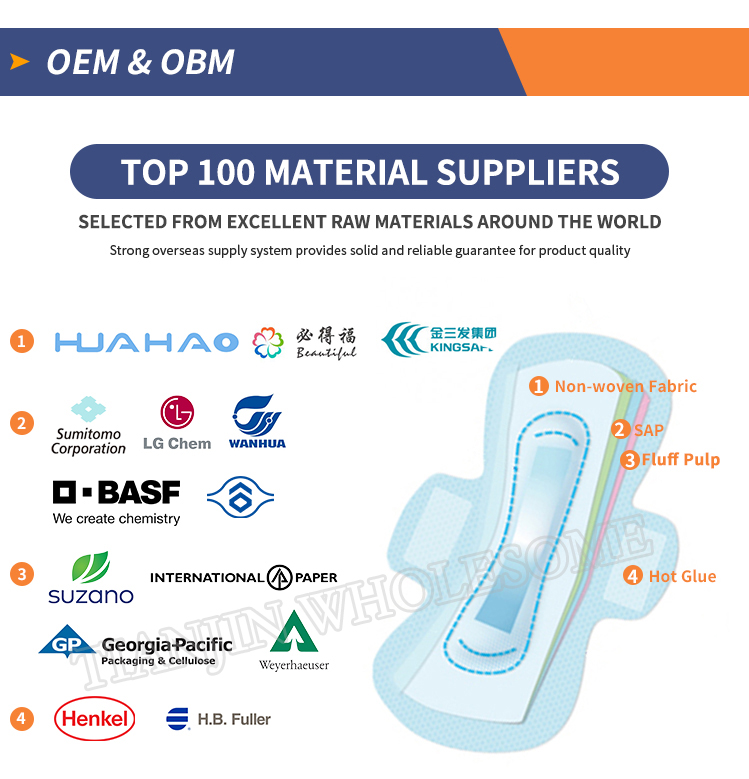 Women Sanitary Napkins with Winged Design Style Health Care Product