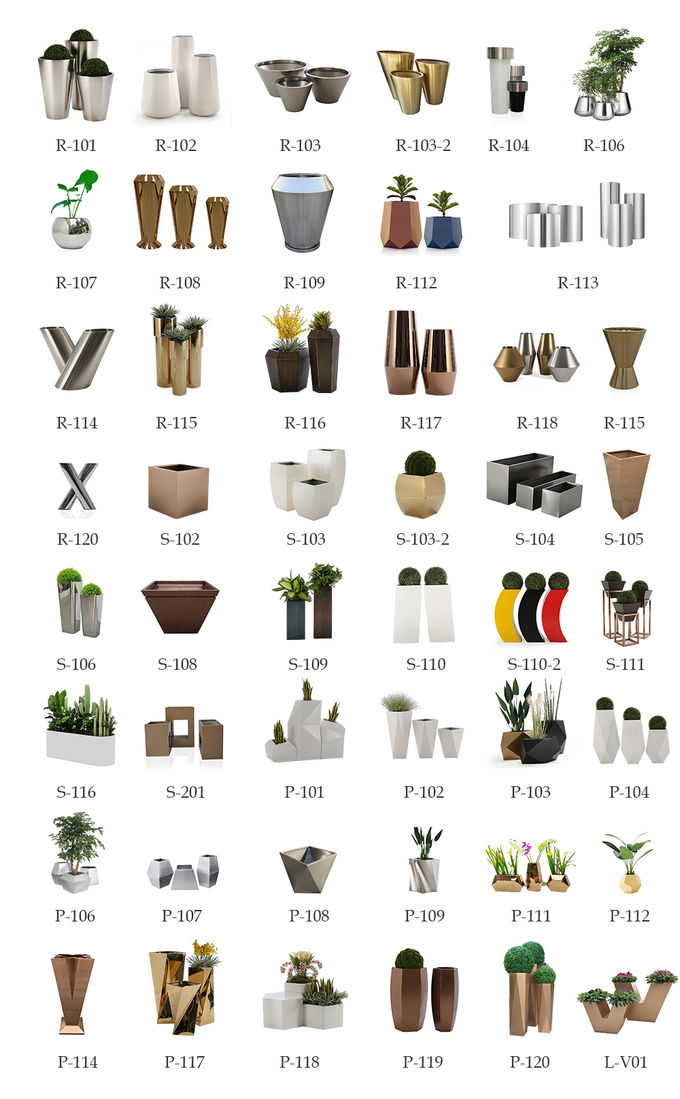Golden Color Mirror Surface 70cm Tall Stainless Steel planter 2
