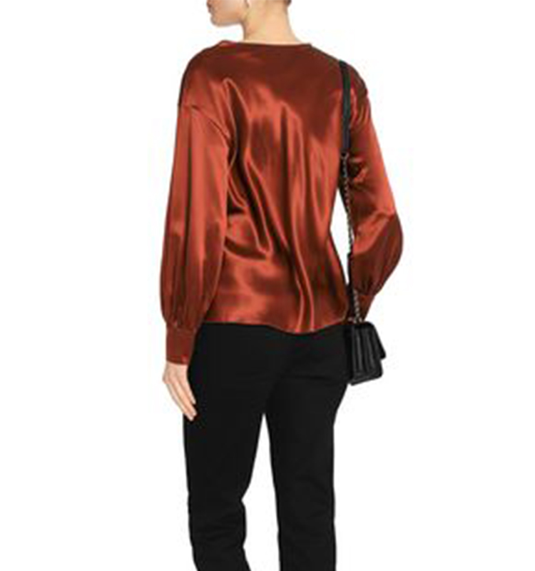 Fall Clothing Ropa Mujer Satin Long Sleeve Blouse For Women Ladies