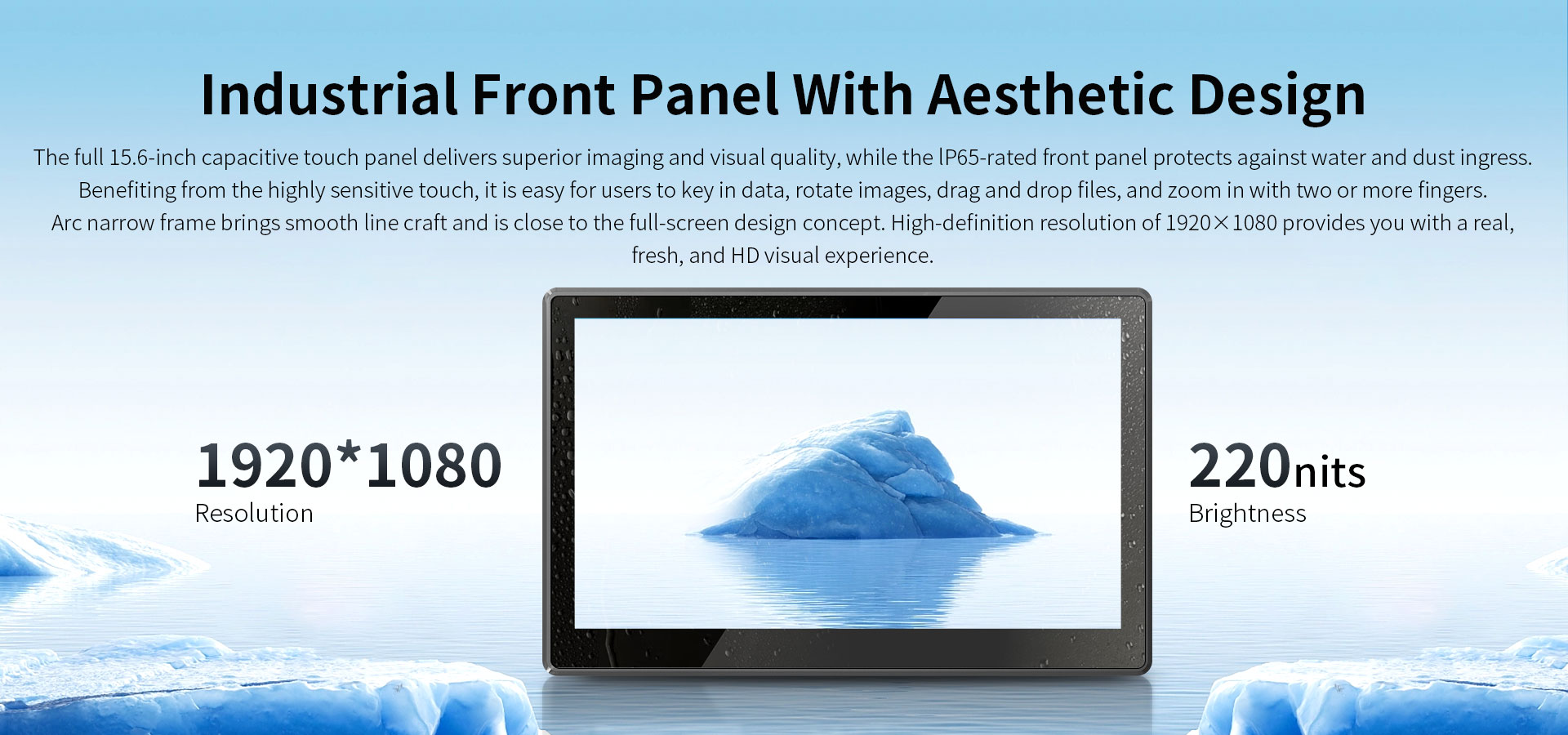 ONERugged P15A All-in-One Industrial Touchscreen PC with 1920x1080 Display Resolution