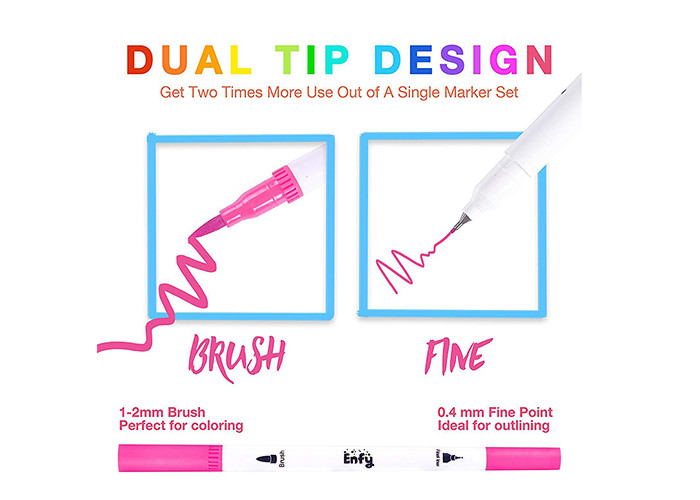 Amazon double head hook line color marker soft head watercolor pen for children gift painting set
