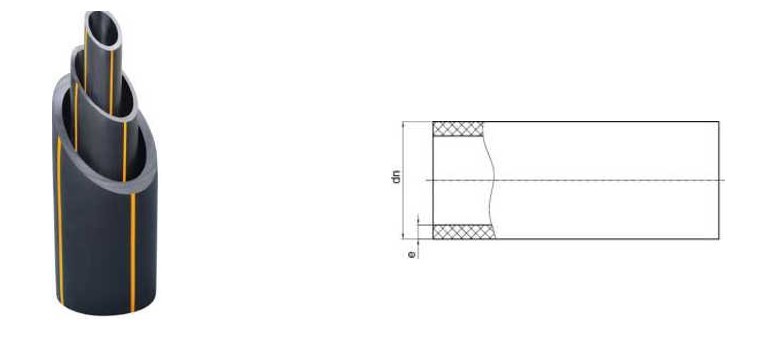 PE80 DN25-DN630 SDR11 SDR17 SDR17.6 Polyethylene Gas Pipe