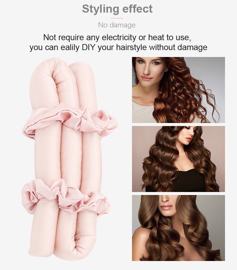 Heatless Silk Hair Curling Ribbon Flexible 100% Mulberry Silk Material