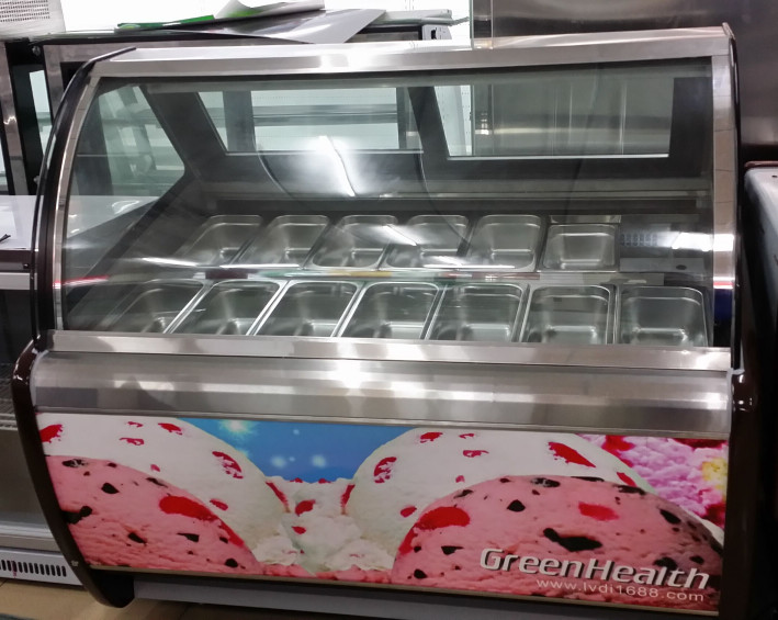 50Hz Shop Gelato Ice Cream Dipping Cabinet With Danfoss Compressor