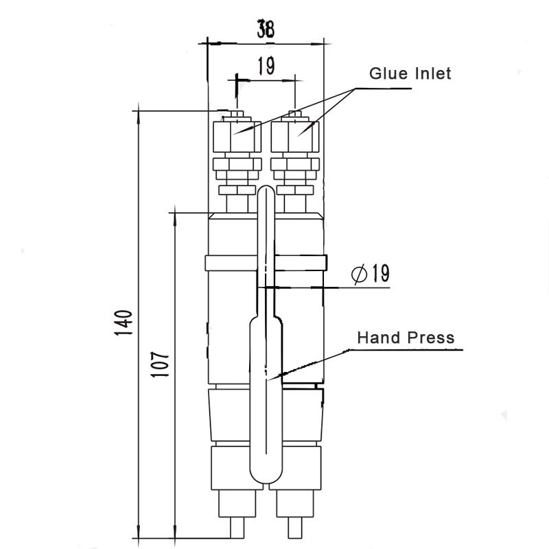 Thimble Type AB Glue Dispensing Valve Manual With Two Component Glue Gun