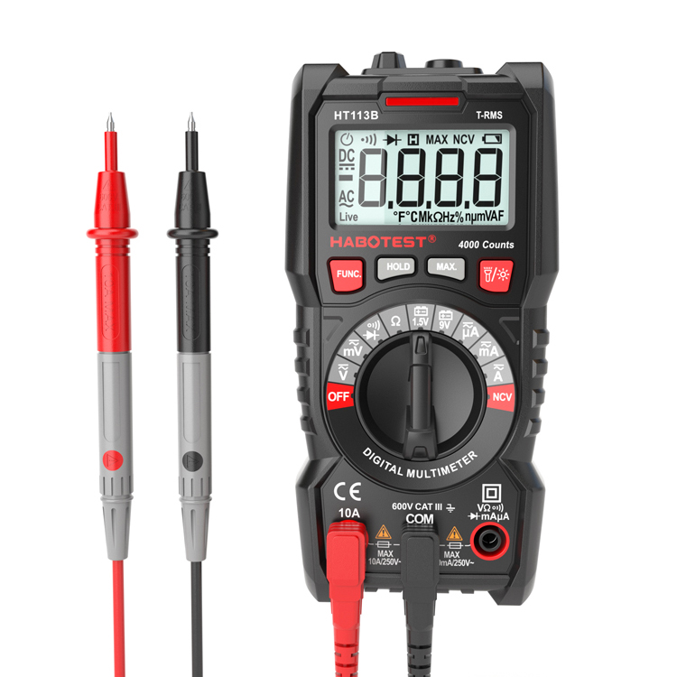 Pocket Size Auto Electrical Digital Multimeter , AC DC 600V NCV 4000 Count Multimeter