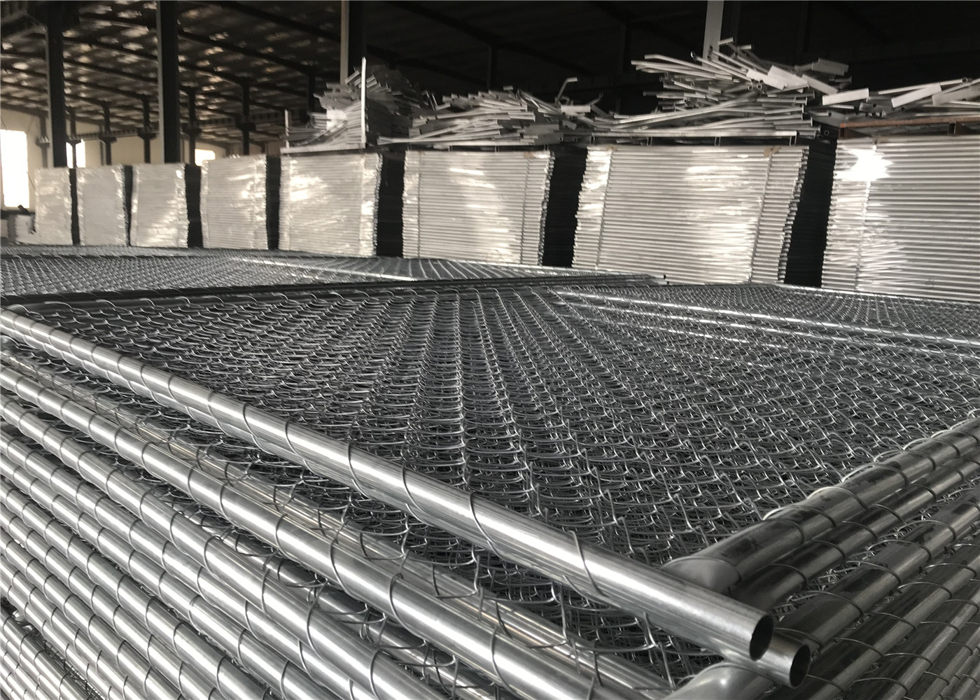 Chain Link Fence Panels 1⅜"(35mm) 8'x12' Mesh 2⅜"x2⅜"(60mmx60mm) Hot Dipped Galvanized 366gram/SQM