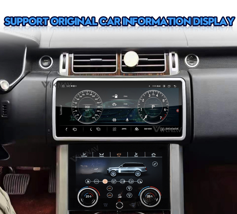 Double Din Range Rover Android Head Unit Car Radio Player AC Panel