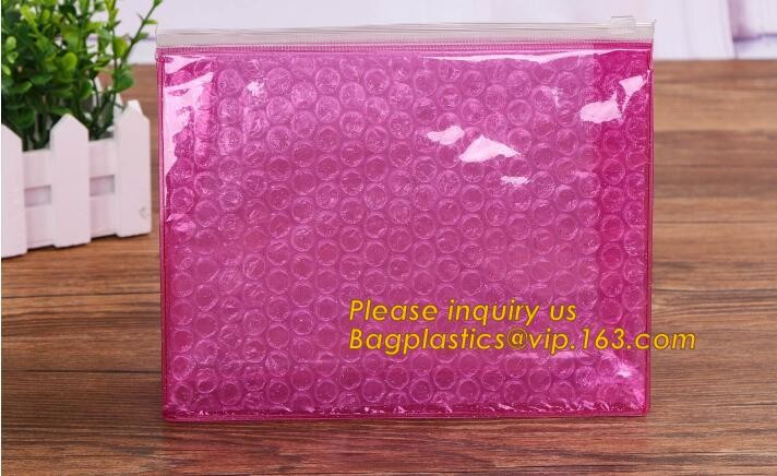 Holographic Factory Shiny gold Cosmetic bag Zipper Bubble Bag zip-lock Slider Padded Mailer metallic bubble zipper bagea