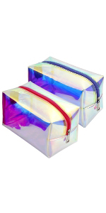 iridescent makeup bag