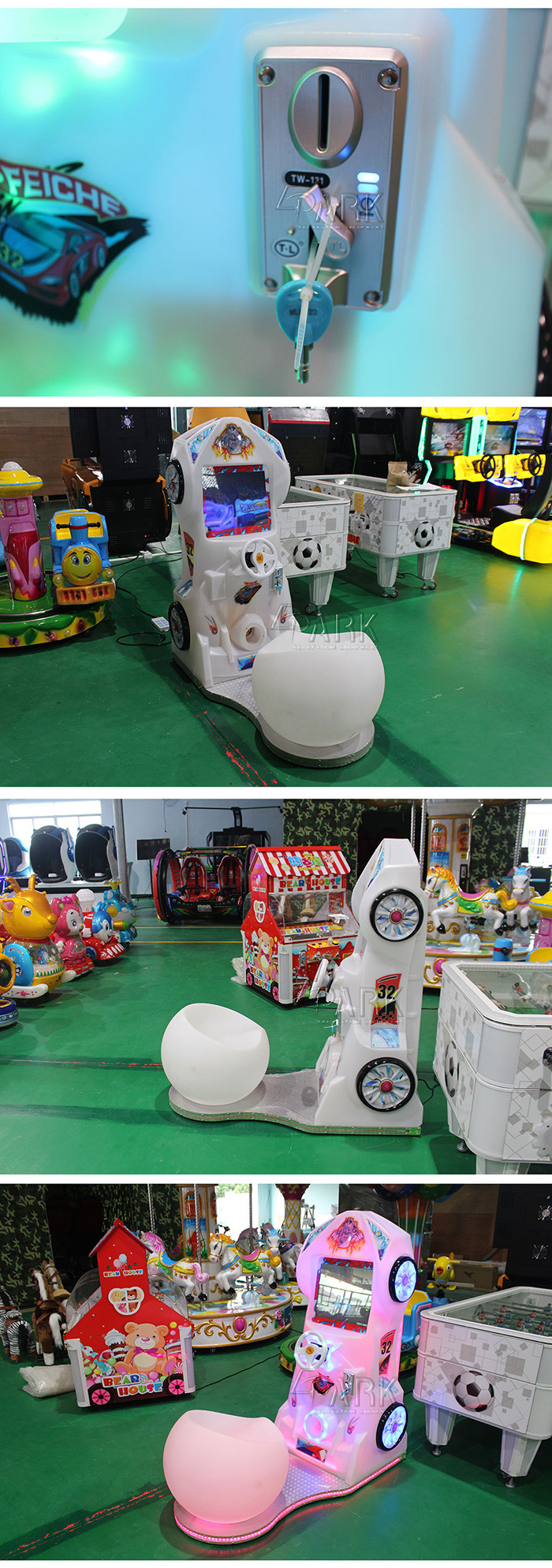 LCD Car Video Plastic Cabinet Racing Game Machine For Kiddies