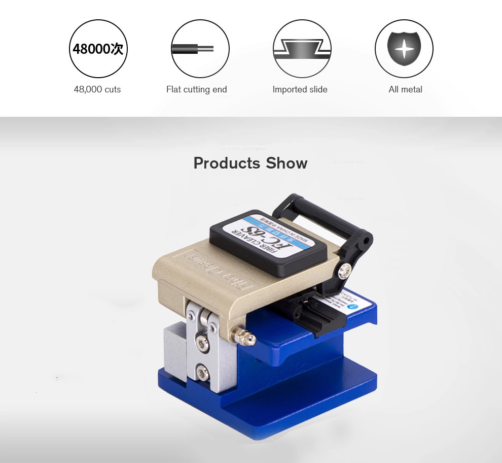 FC 6S Fiber Optic Cleaver Tool Cold Welded Tungsten Steel For FTTH