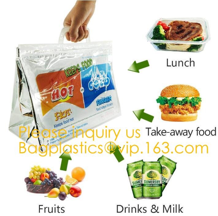 custom bulk waterproof large soft folding food delivery picnic lunch tote grocery cooler bag aluminum foil thermal bags