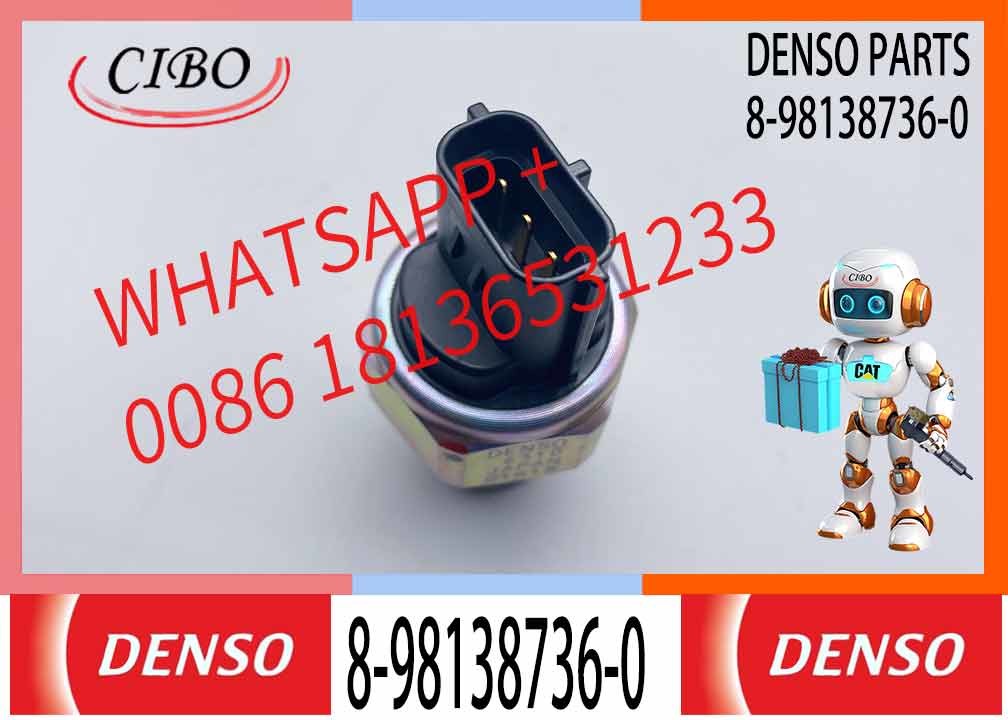 Excavator Parts Common Rail Pressure Sensor 8-98138736-0 8981387360 For CX130B CX210B CX350B CX470B CX210C SH210-5