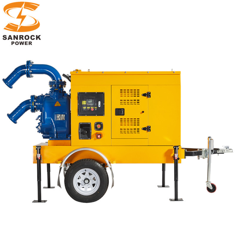 Silent Self Priming Irrigation Pump Trailer Water Pump Set Easy To Move Self Imbibition