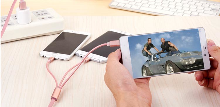 Length 120cm 3A Fast Charging USB Cables Metal Shell Connector
