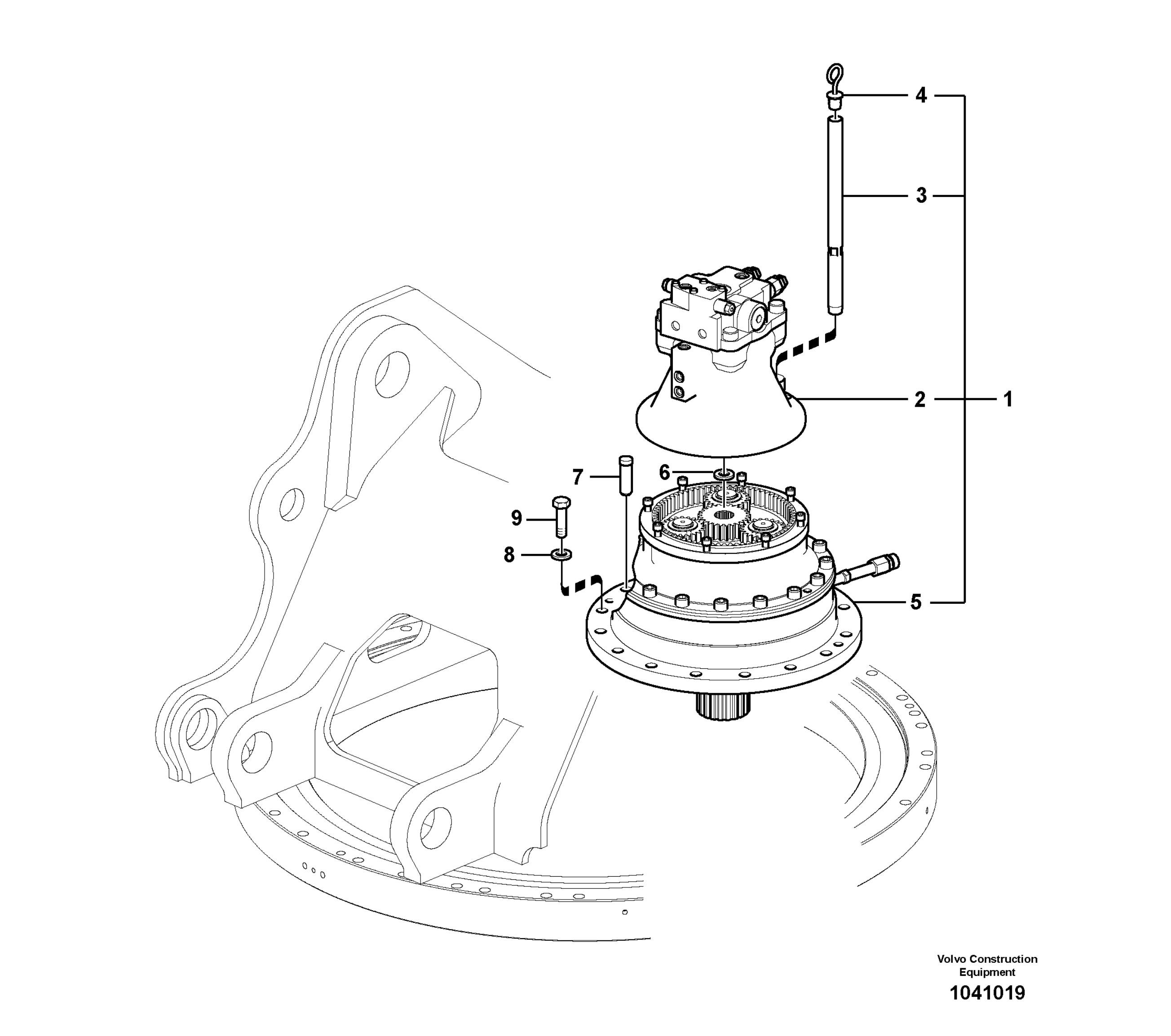 VOE 14598751 EC290 Excavator Swing Drive Swing Motor Assembly TGFQ