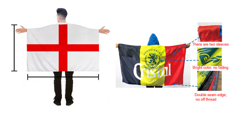 Music Festival Carnival Cape Flag 90 X 150cm CMYK Color Decoration