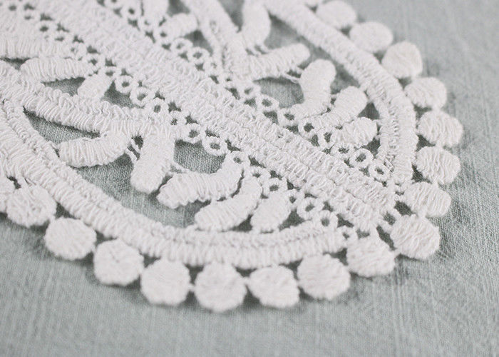 Embroidered Cotton Back Dying Lace Collar Guipure Venice Applique Design For Gown