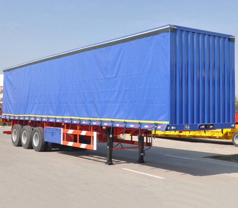 3 Axles Box Body Curtain Side Van Truck Semi Cargo Trailer
