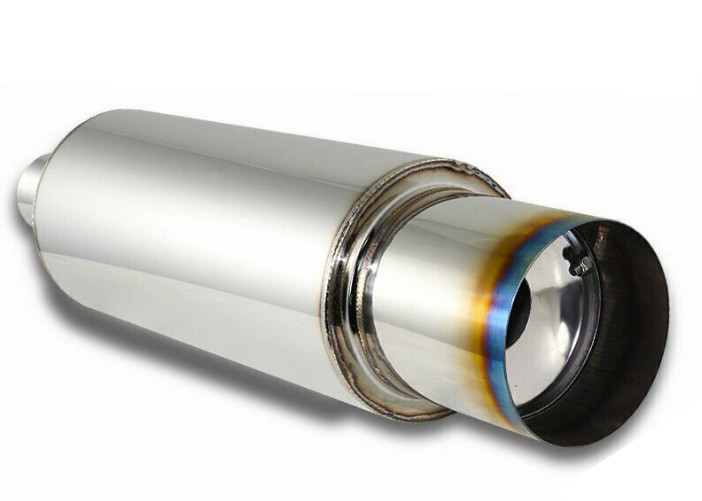 Round 2.5 " Inlet 4" Outlet Stainless Steel Exhaust Muffler