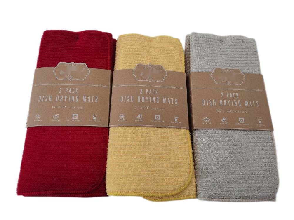 220gsm 38x50cm Kitchenware Absorbent Dish Drying Mat Microfiber