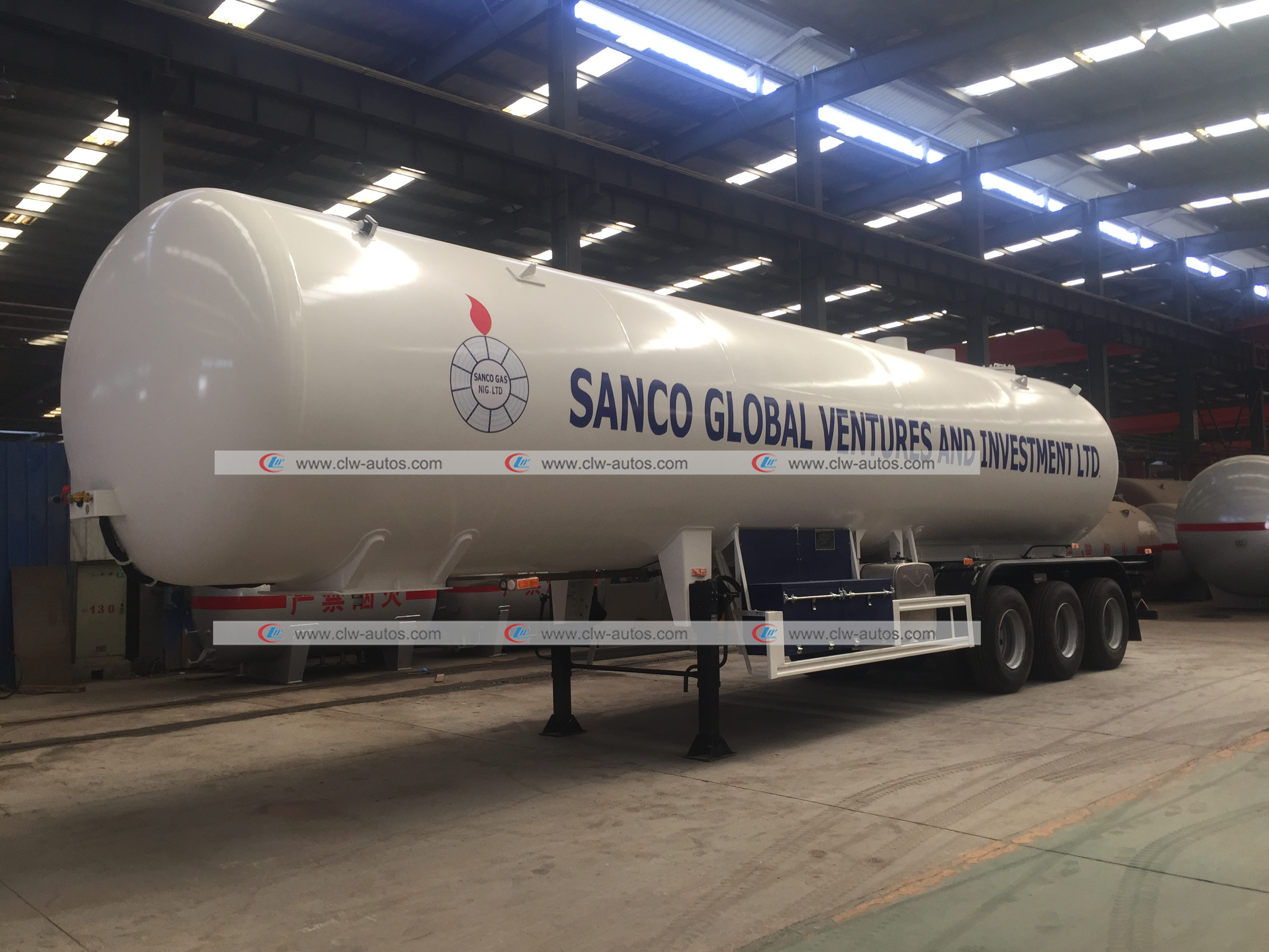 49.6cbm LPG Road Tanker 3 Axles 49600 Liters 23tons Propane Gas Tanker Trailer for Nigeria