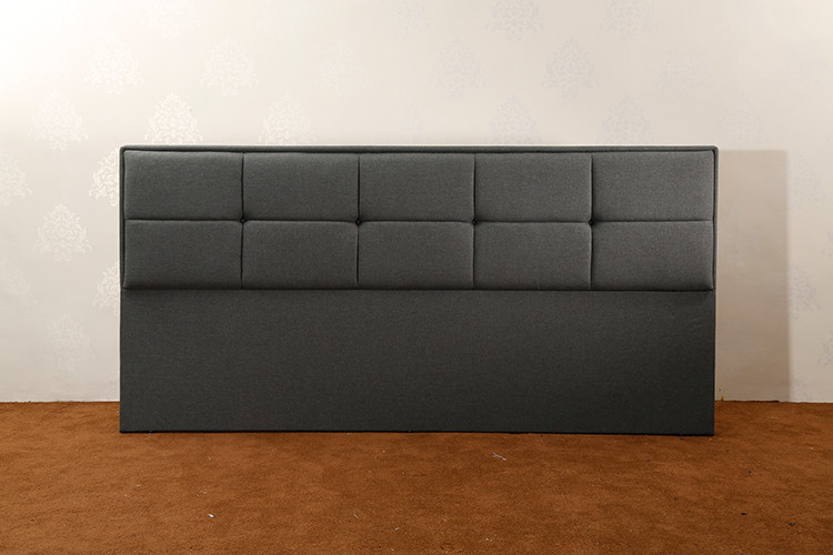 Full Size Linen Fabric Headboard Solid Wood Frame Bed Base Customized Service
