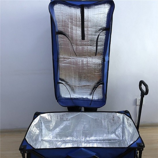 PVC Wheel Collapsible Wagon Cart 600D Lightweight Foldable Wagon With Insulating Layer