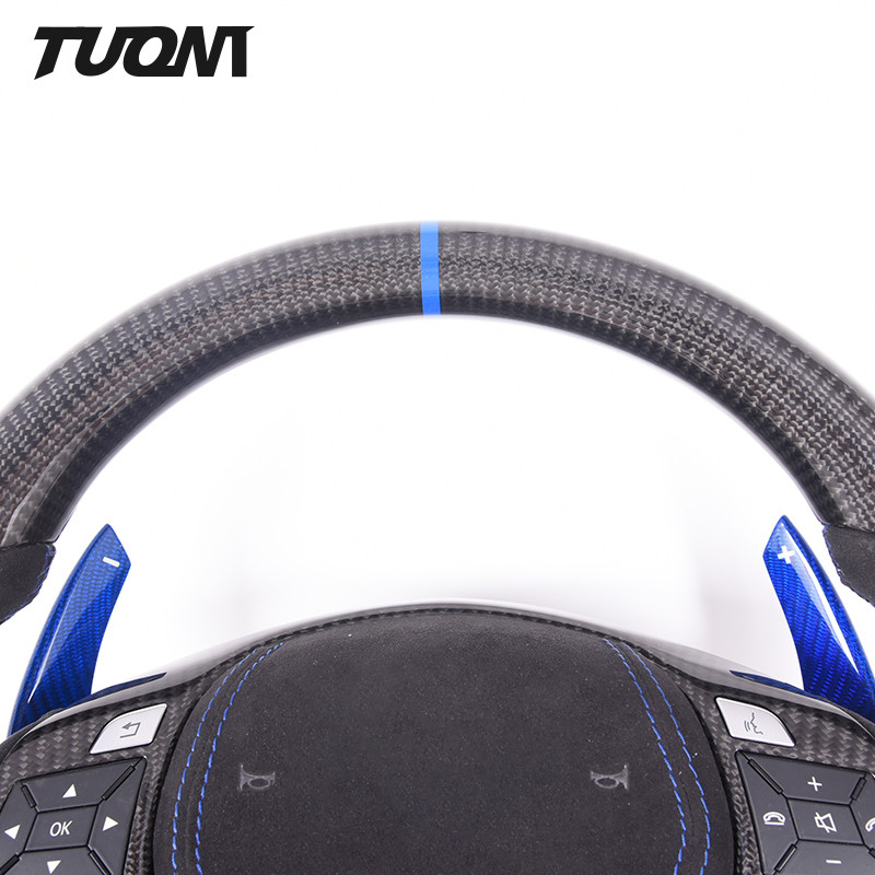 350mm Mercedes Amg Steering Wheel W212 Blue Paddles High Gloss