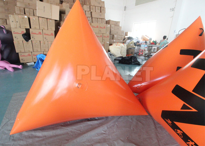 Custom Logo 1.5m Airtight Water Floating Race Marker Air Buoys Swim Triathlon Inflatable Triangle Buoy