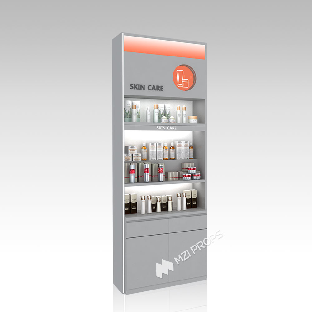 YHeS-P8 Adjustable Shelves Skincare Display Rack for Department Store Counters