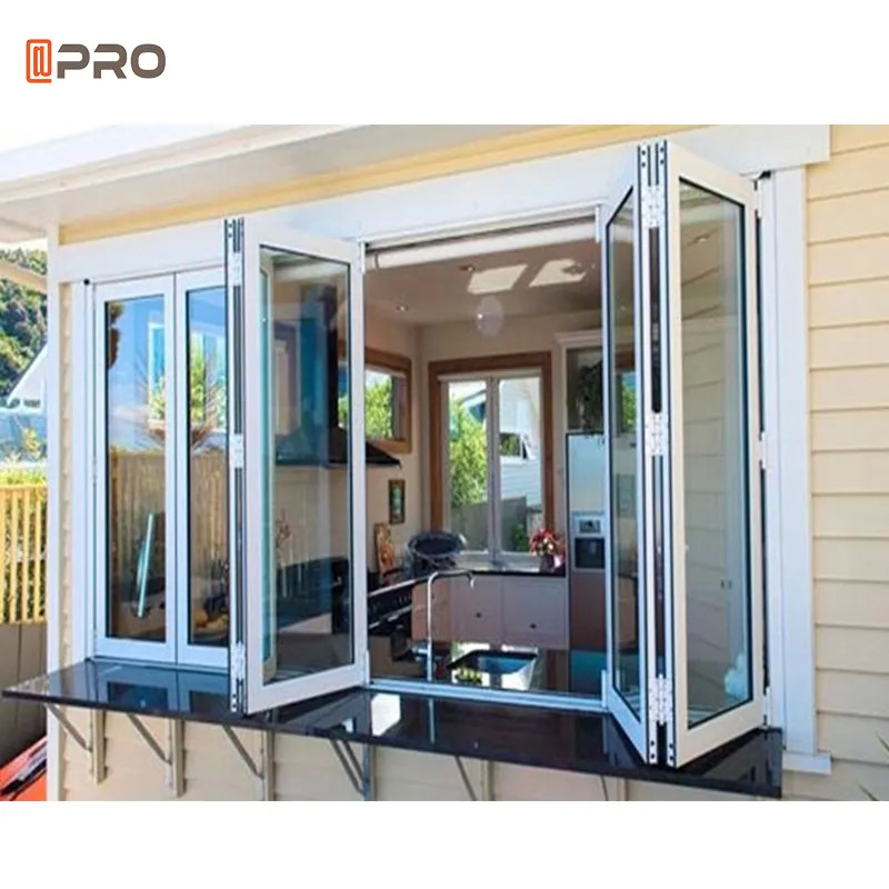 Exterior Aluminum Bifold Windows Sliding Track Folding Window