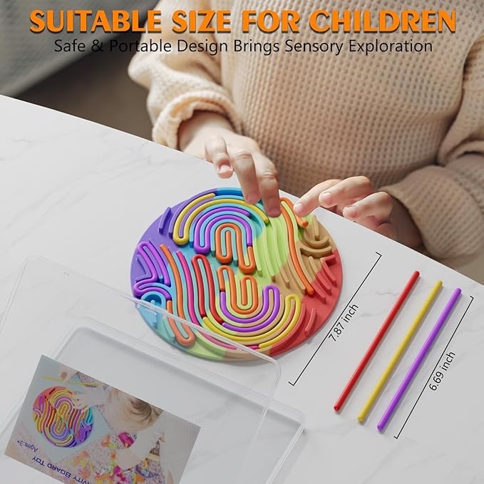 Silicone Sensory Activity Board For Kids Non-toxic 2in1 Double-Sided Design For Autism Sensory Fidget Toy