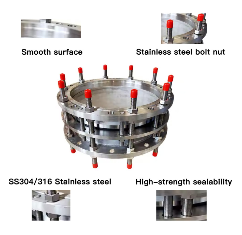 304 316L Stainless Steel Detachable Double Dismantling Flange Force Transmission Joint Half Wire Limited Expansion Joint