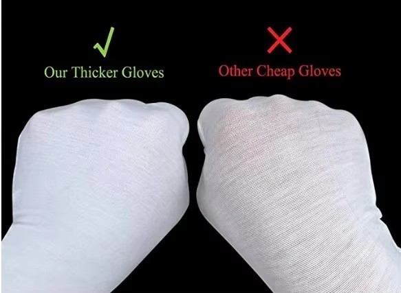 Wholesale Industrial Usework White Cotton Working Gloves For Packaging Anti Fingerprint Gloves Safety Gloves