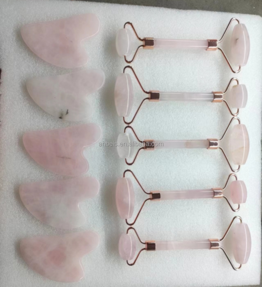Jade Stone Rose Quartz Face Body Roller Body Guasha Tool For Massage SPA Beauty Tool