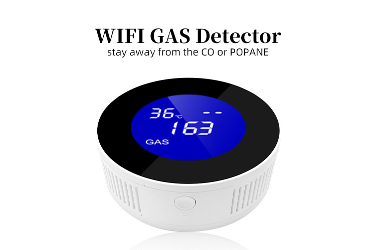 Wifi Combustible Gas Detector LCD Thermostat Disply Tuya App Control Gas Sensor