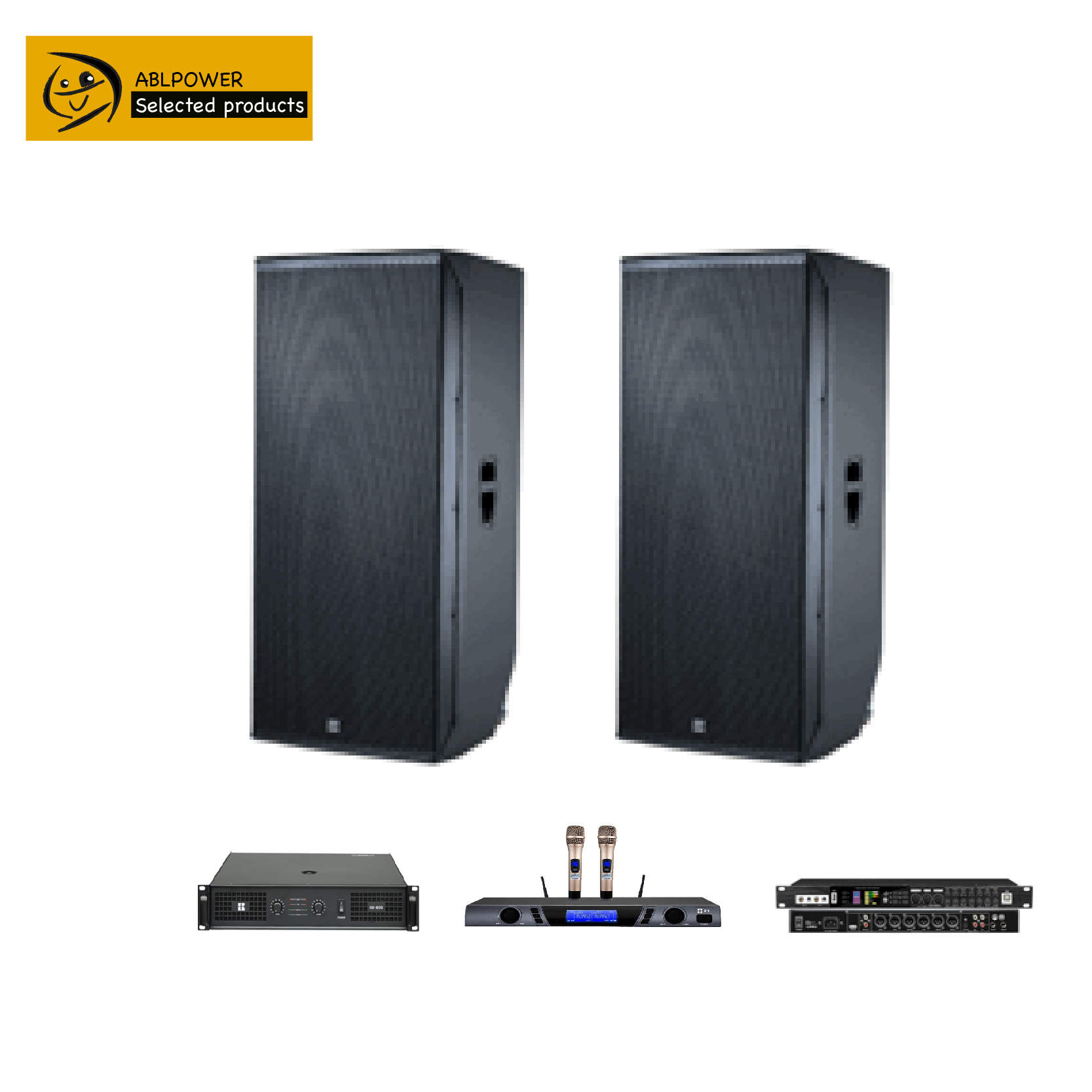 OEM 1000W Karaoke Amplifier Speaker System With Microphone Set