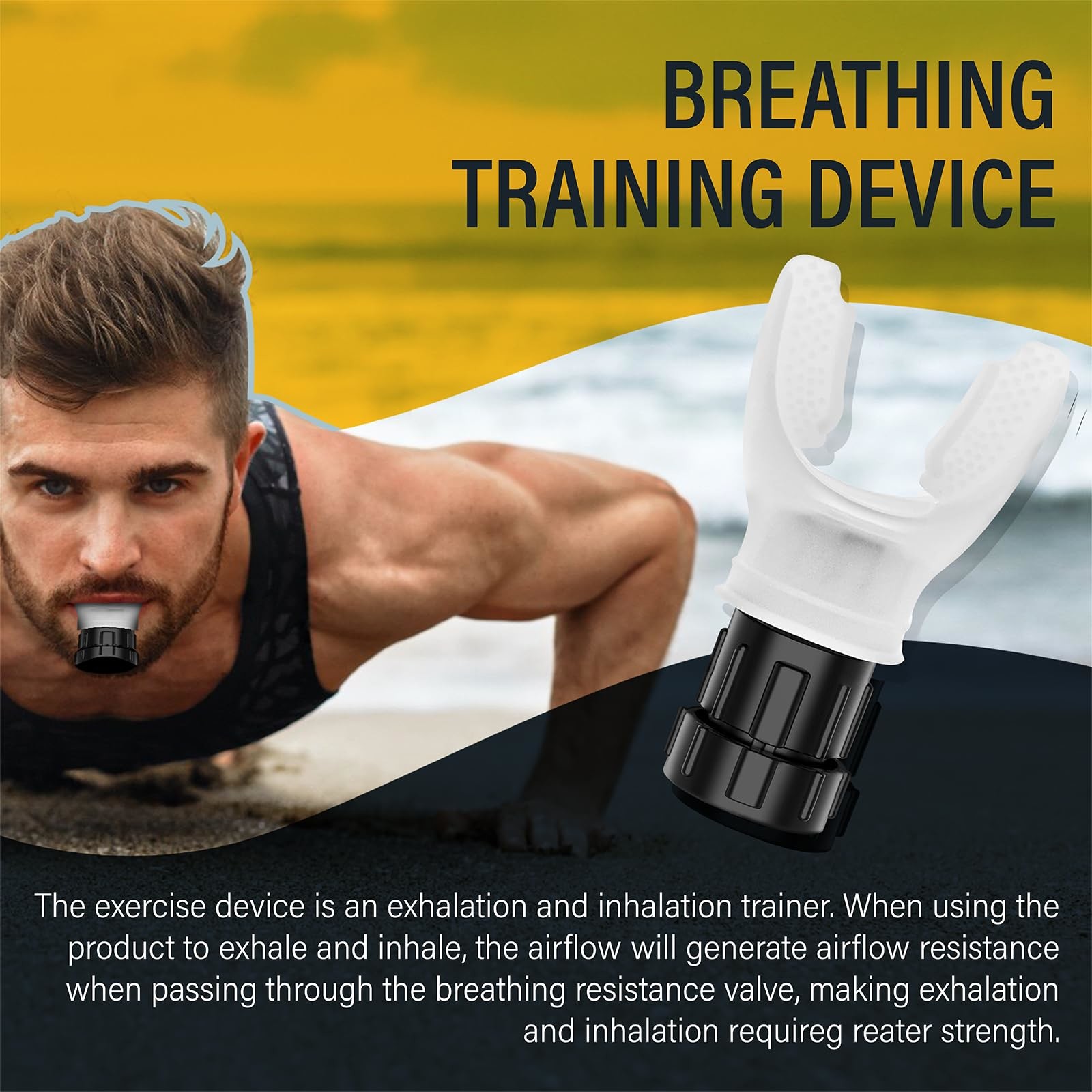 Silicone Respiratory Trainer Compact Adjustable Resistance Breathing Trainer Device