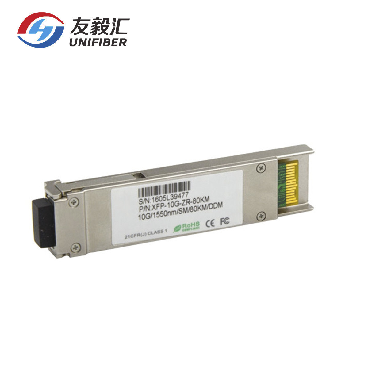 10.3Gb/s 10G XFP ZR 1550nm 80km DDM Fiber Transceiver Module