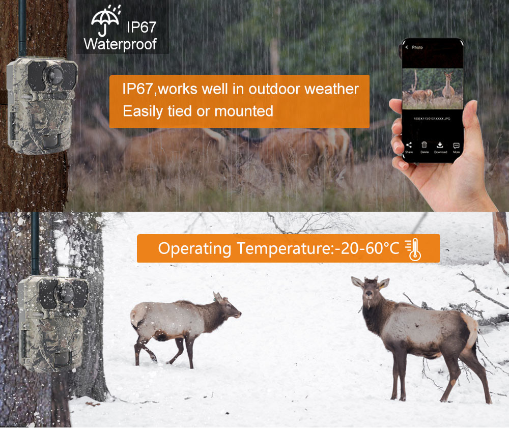 100% Wireless 4G Trail Camera With Free Android And IOS APP Control
