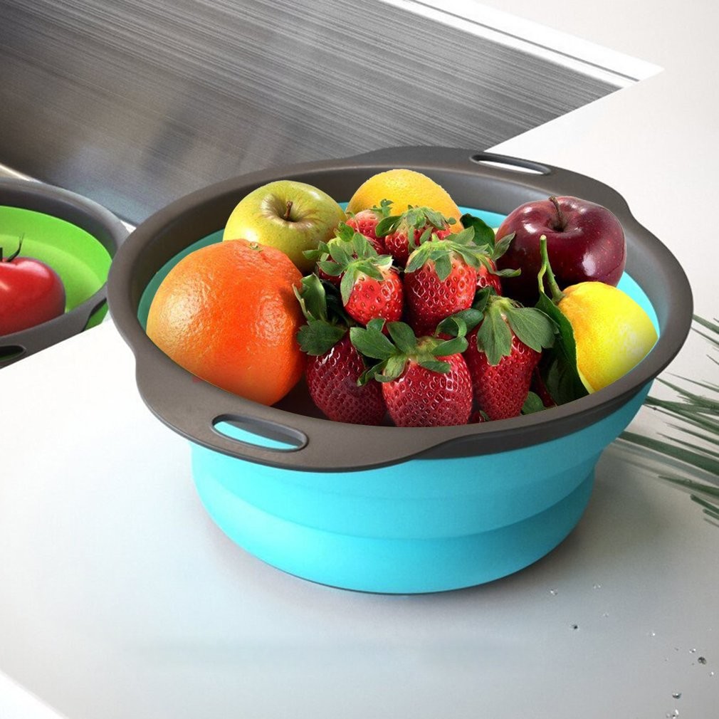Collapsible Colander Set Of 3 Heat Resistant Washing And Draining Of Vegetables Fruits Pasta Perfect For Kitchen Trainer