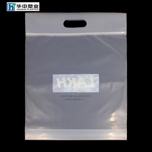 2mil thickness poly clear die cut tote reclosable ziplock bags for merchandise packing