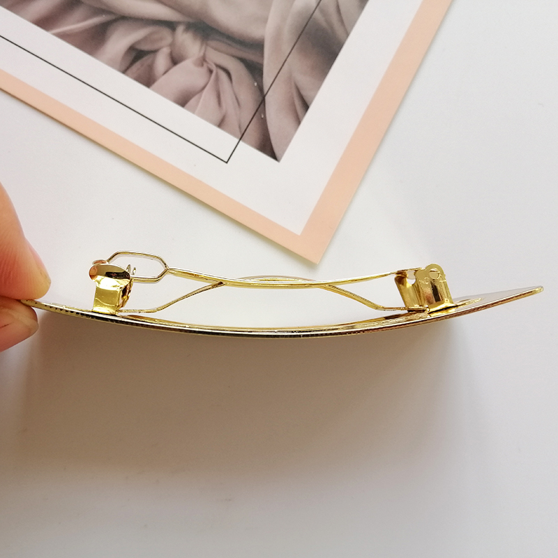 geometry snap hair clips metal girls Korean ponytail hair grip 8.5x3cm