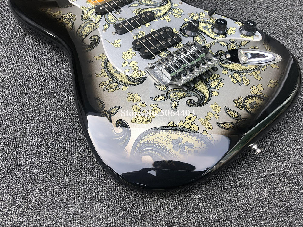 Maple fingerboard retro color front and rear stickers electric guitar double wave electric guitar free shipping