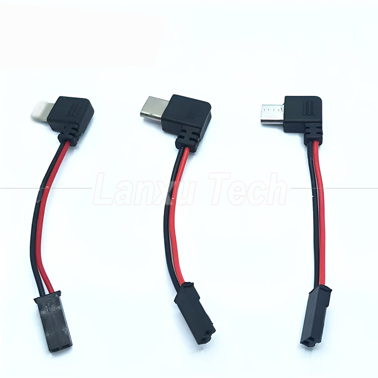 90 Degree Right Angle USB 8 Pin Micro Type C to JST SYP Connector Cable for Motorcycle Rider Magnetic Cell Phone Holder