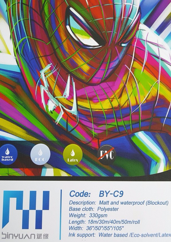 BY-C9 Hot sale matt and waterproof stretched printing canvas,double sided