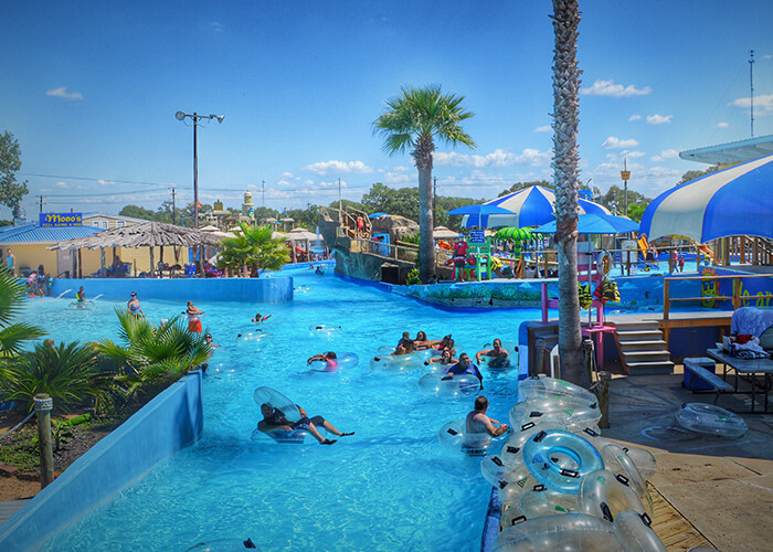 Outdoor Water Park Lazy River Swimming Pool With Wave Making Machine